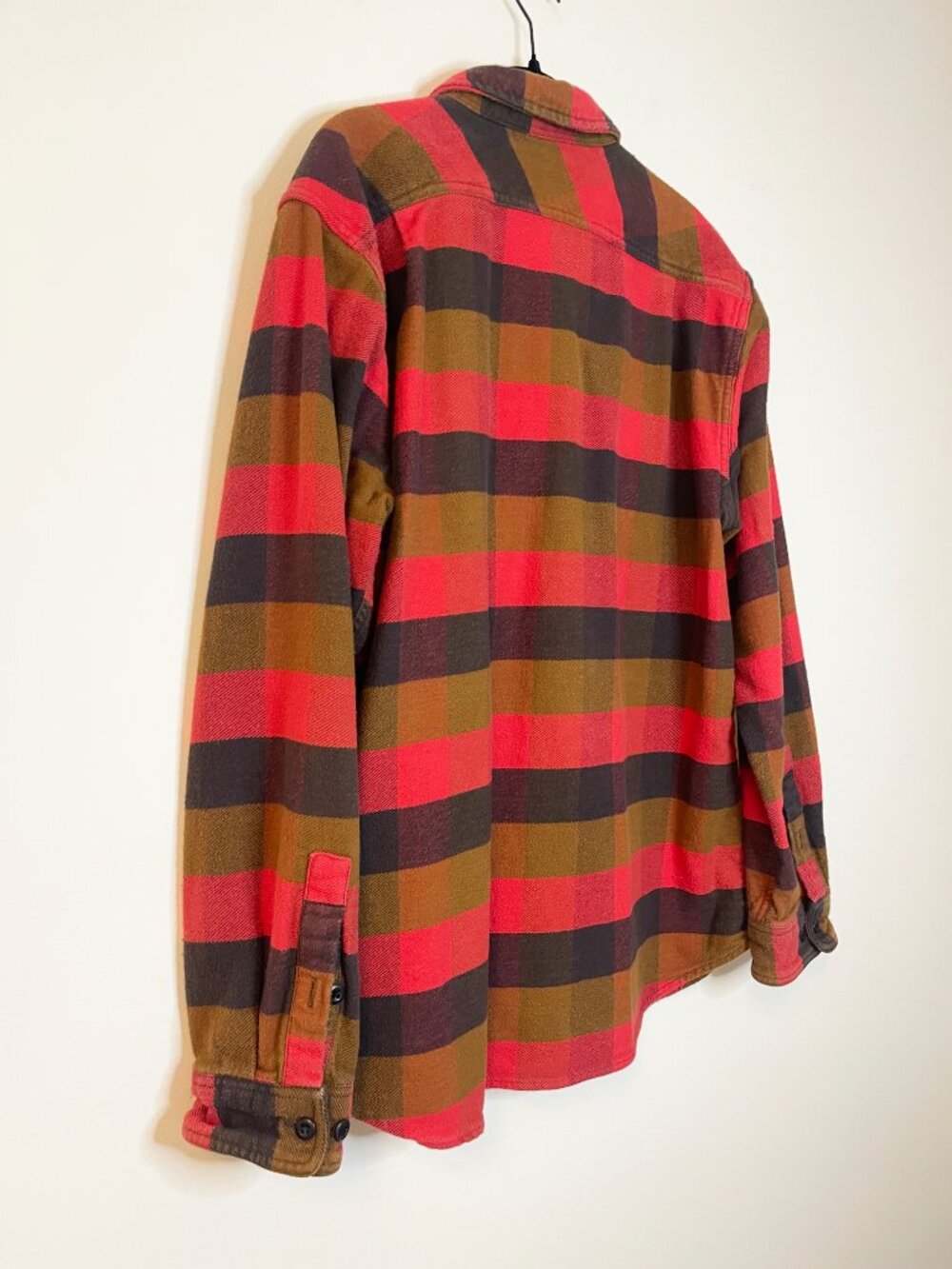 Filson Garment Vintage Flannel Shirt XL Red Brown Buffalo Plaid 100% Cotton - Picture 9 of 9